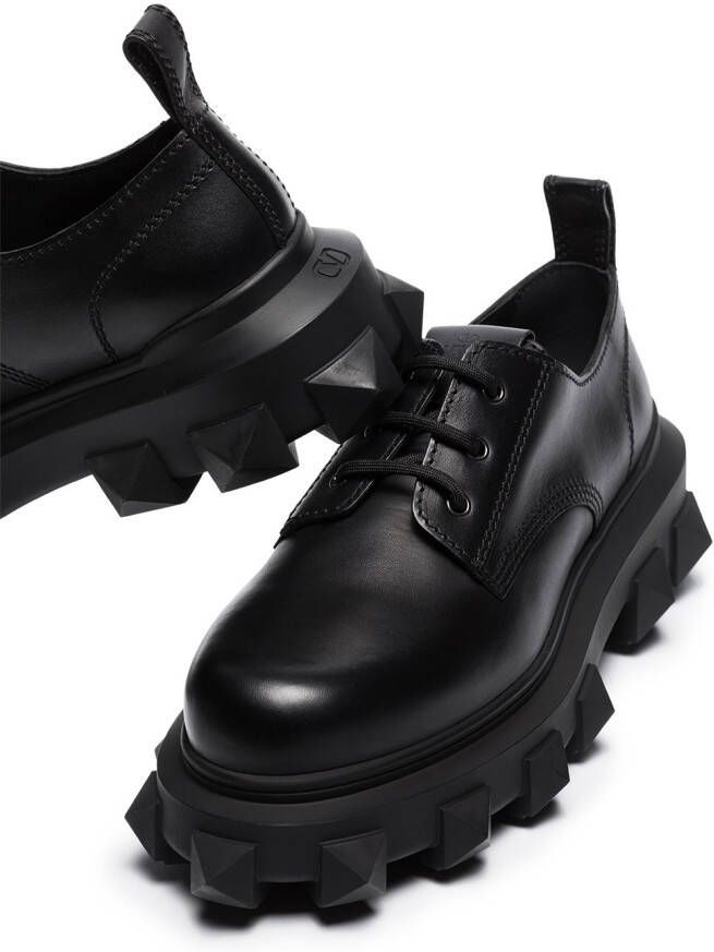 Valentino Garavani Trackstud leather derby shoes Black