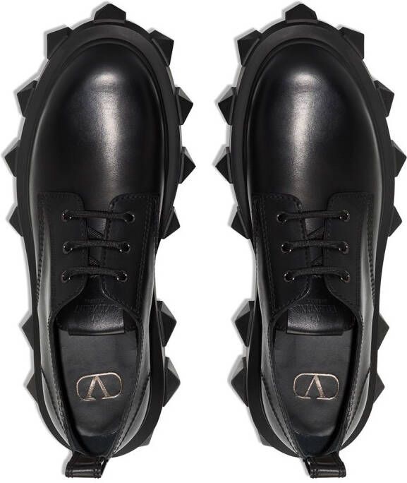 Valentino Garavani Trackstud leather derby shoes Black