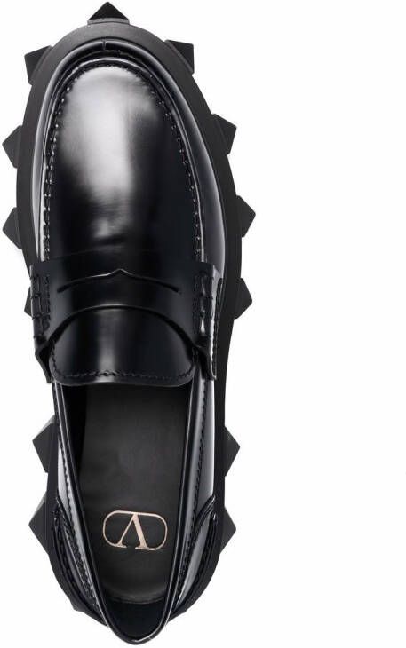 Valentino Garavani Trackstud leather loafers Black