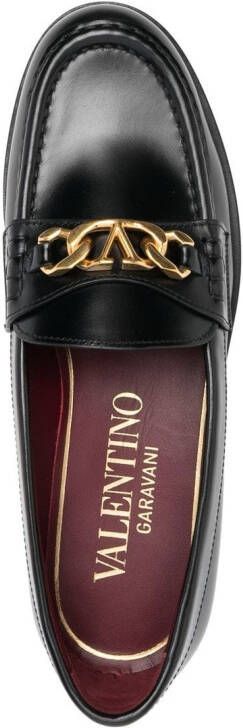 Valentino Garavani VCHAIN leather loafers Black