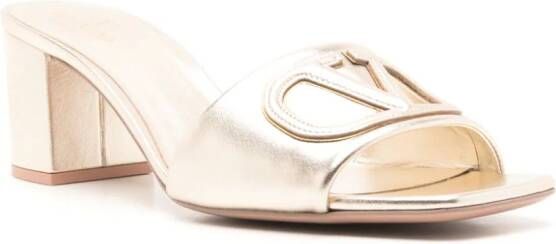 Valentino Garavani Vlogo 60mm leather mules Silver