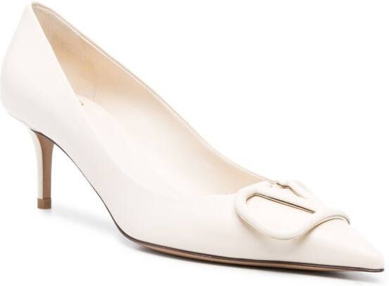 Valentino Garavani VLogo 75mm leather pumps White