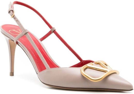 Valentino Garavani VLogo Signature 80mm slingback pumps Neutrals