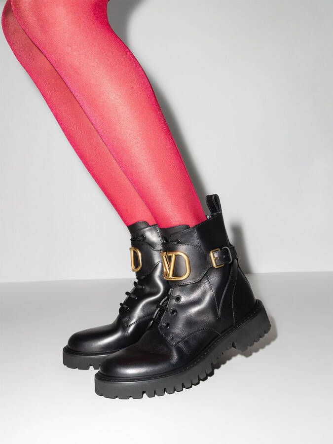 Valentino Garavani VLogo Signature 35mm leather boots Black