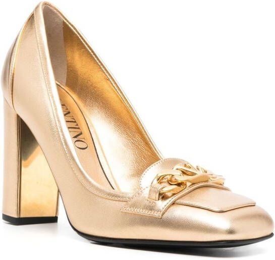 Valentino Garavani VLogo buckle pumps Gold