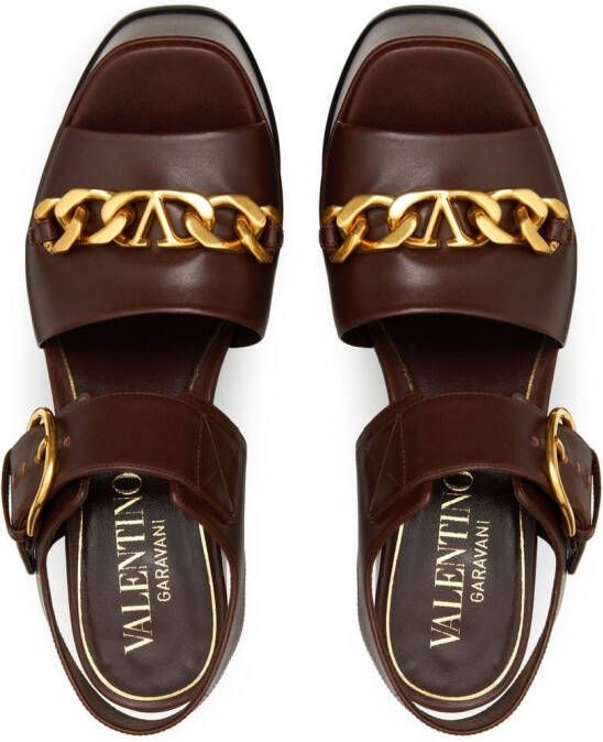 Valentino Garavani VLogo Chain 130mm platform sandals Brown