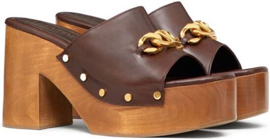 Valentino Garavani 110mm VLogo Chain sandals Brown