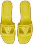 Valentino Garavani VLogo cut-out leather slides Yellow - Thumbnail 4