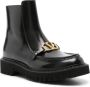 Valentino Garavani VLogo leather flat boots Black - Thumbnail 2