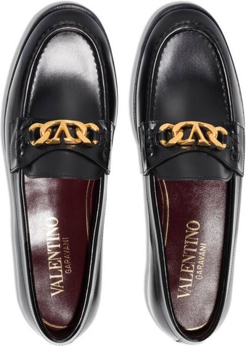 Valentino Garavani VLogo Chain leather loafers Black