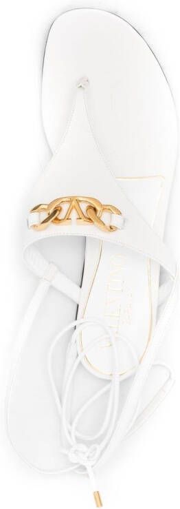 Valentino Garavani VLogo leather sandals White