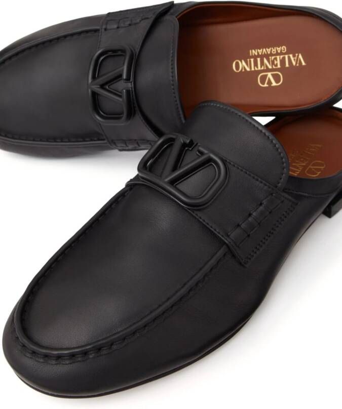 Valentino Garavani VLogo leather slippers Black