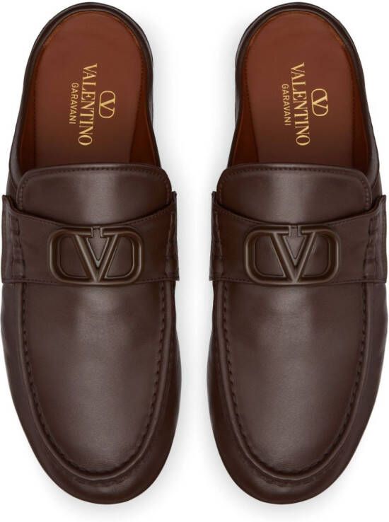 Valentino Garavani VLogo leather slippers Red