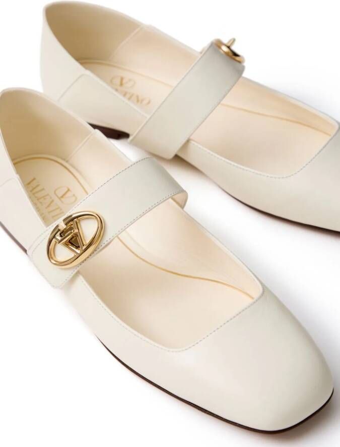 Valentino Garavani VLogo Locker Mary-Jane ballerina shoes Neutrals