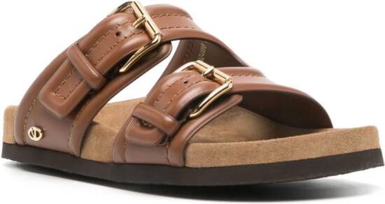 Valentino Garavani VLogo-logo leather sandals Brown