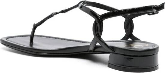 Valentino Garavani VLogo patent-leather sandals Black