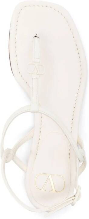Valentino Garavani VLogo patent leather sandals White