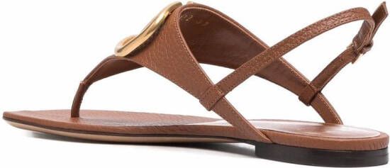 Valentino Garavani VLogo Signature flat sandals Brown