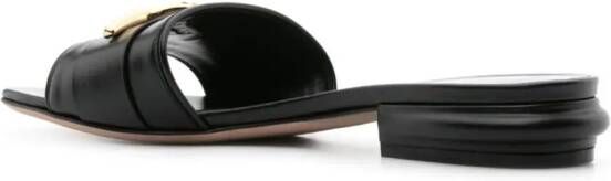 Valentino Garavani Vlogo-plaque slip-on sandals Black