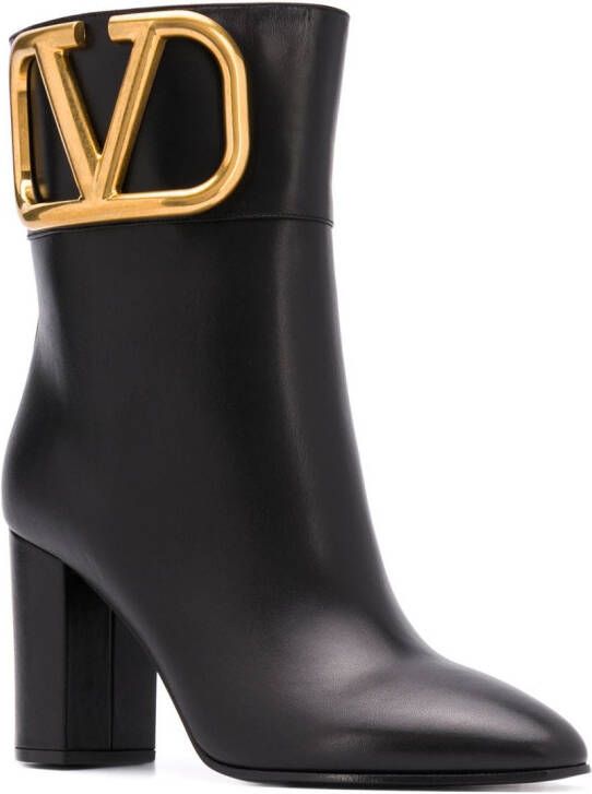 Valentino Garavani VLOGO pointed boots Black
