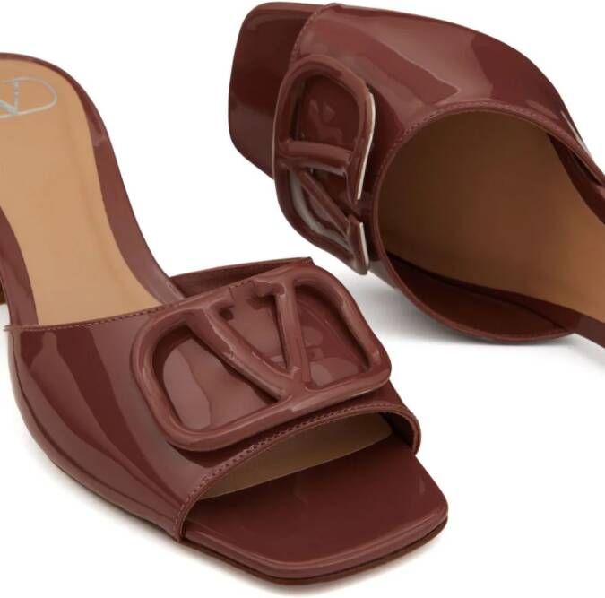 Valentino Garavani VLogo Signature 60mm patent sandals Brown