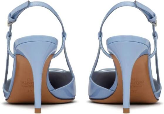 Valentino Garavani VLogo Signature 80mm patent slingback pumps Blue