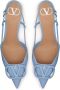 Valentino Garavani VLogo Signature 80mm patent slingback pumps Blue - Thumbnail 4