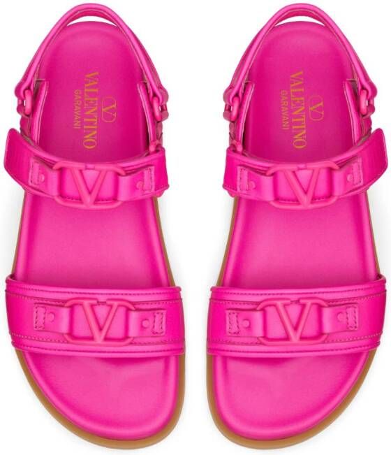 Valentino Garavani VLogo Signature double-strap sandals Pink