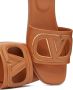 Valentino Garavani VLogo Signature flat leather sandals Brown - Thumbnail 4