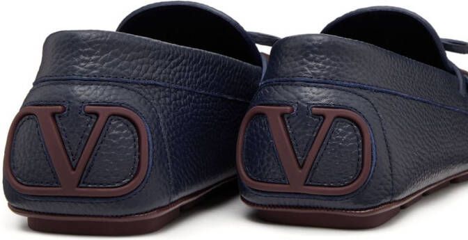 Valentino Garavani VLogo Signature leather driving shoes Blue