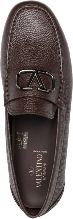 Valentino Garavani VLogo Signature leather driving shoes Brown