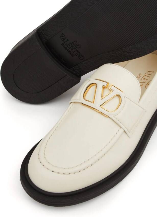 Valentino Garavani VLogo Signature leather loafers White