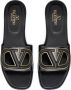 Valentino Garavani VLogo cut-out leather slides Black - Thumbnail 4