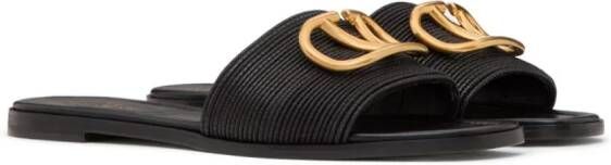 Valentino Garavani VLogo Signature leather slides Black