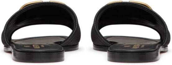 Valentino Garavani VLogo Signature leather slides Black