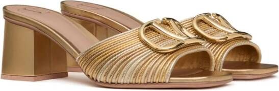 Valentino Garavani VLogo slide sandals Gold