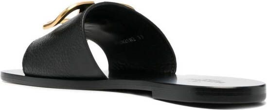 Valentino Garavani VLogo Signature leather slides Black
