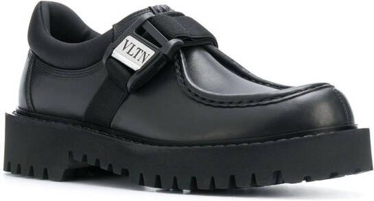 Valentino Garavani VLTN-print Derby shoes Black