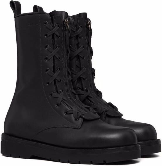 Valentino Garavani XCOMBAT leather boots Black