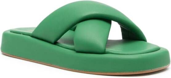 VAMSKO Pillow leather sandals Green
