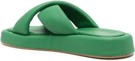 VAMSKO Pillow leather sandals Green