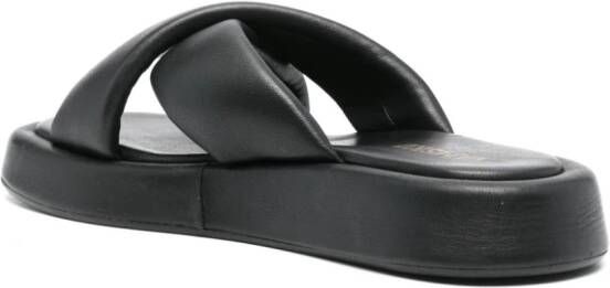 VAMSKO Pillow padded leather sandals Black