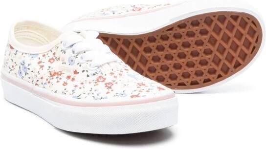 Vans Kids floral-print lace-up sneakers Neutrals