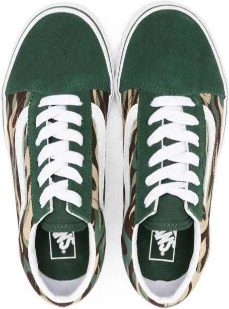 Vans Kids Old Skool camouflage-pattern sneakers Green