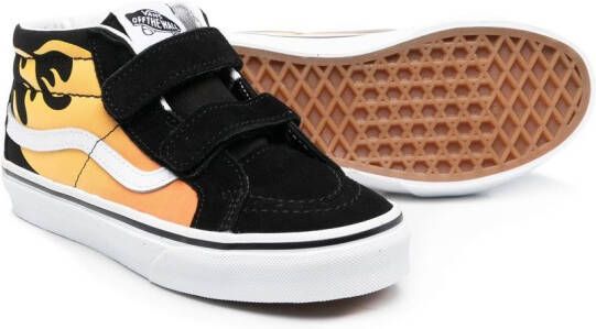 Vans Kids Old Skool flame-print sneakers Black