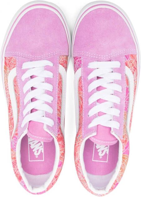 Vans Kids Old Skool floral-print sneakers Pink