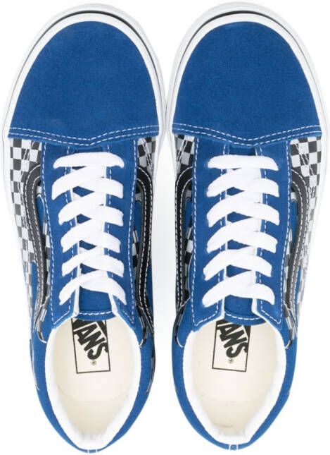 Vans Kids Old Skool reflective-print sneakers Blue