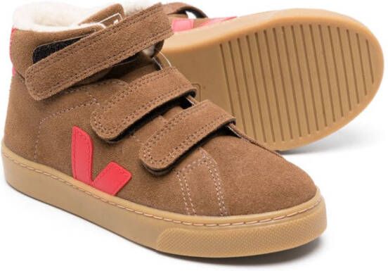 VEJA Kids Esplar touch-strap sneakers Brown