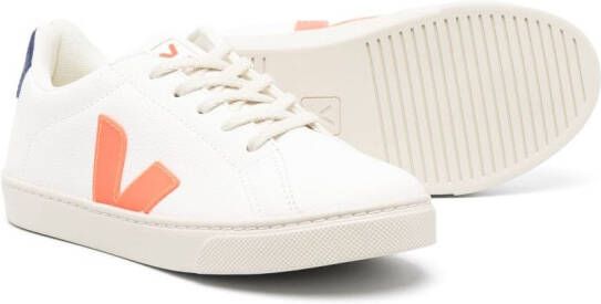 VEJA Kids Esplar two-tone leather sneakers White
