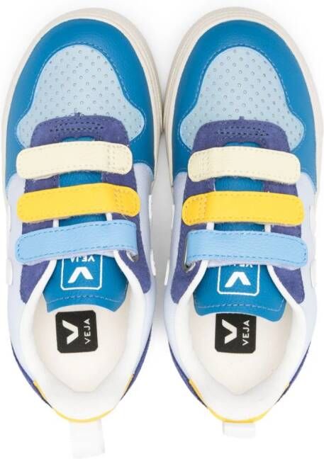 VEJA Kids logo appliqué touch-strap sneakers Blue